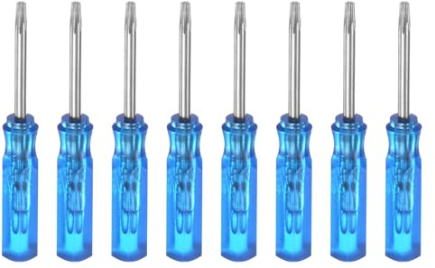 QUARKZMAN 8Pcs Mini Tournevis Torx T6 Magnétique Étoile 45mm Longueur pour Montre Lunettes Électronique Réparation, Bleu