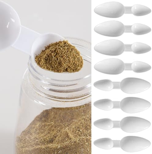 8 PCS 2.5ml/5ml Double Sided Reusable Medicine Spoon for Medicine | Plastic Spoons for Cooking, Home, Office(White)