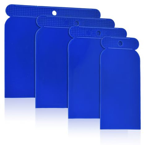 Malerspachtel aus Kunststoff, 4 Teiliger Flächenspachtelsatz, Glättespachtel Set, Leicht, wiederverwendbar, Spachtel zum Glätten von Oberflächen, Abziehen, Kelle