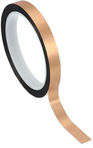 PATIKIL Cinta Película Poliéster Metalizada 12mm x 50 Metros, Cinta Decorativa Metálica dorado palo Cinta Adhesiva Espejo Para Detalles Pared Acento Artes Gráficas Molduras Barco Paredes