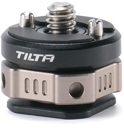 Tilta Cold Shoe Adapter Compatible with Tripod Phone Mount, 1/4-20 Thread to Cold Shoe Mount Adapter - Black TA-PMB5-CS-B