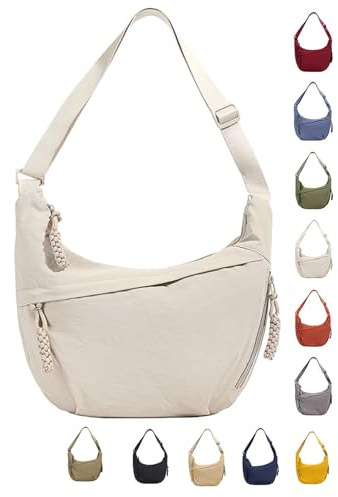 GUSXPPD Borsa A Mezzaluna Per Donna, Borsa A Mezzaluna In Nylon A Tracolla Hobos Gnocco In Nylon Portatile Con Tracolla Regolabile