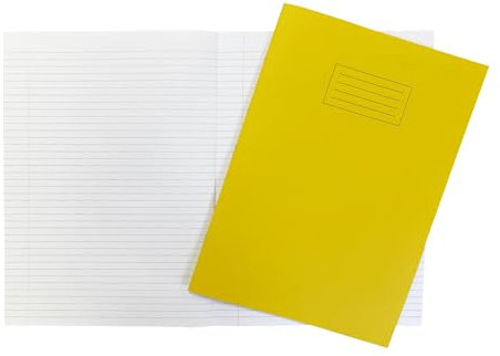 Janrax Schulheft, A4+, 48 Seiten, fein liniert und Rand, WF-Papier mit 225 g/m² Manila-Einband, 240 x 340 mm, Gelb