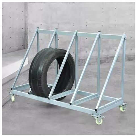 Support à pneus Porte-pneus Garage Mobile Pour Pneus Au Sol - Peut Contenir 4 Pneus, Chariot Roulant Robuste Pour Pneus De Voiture, Organisateur De Support De Stockage De Pneus Pour Pneus Neige