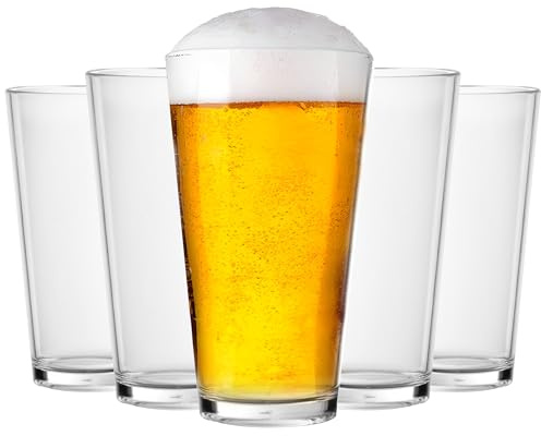 Youngever 6 Pack 22 Ounce Plastic Beer Glasses, Unbreakable Beer Mug, Drinking Glasses, Reusable Beer Cups