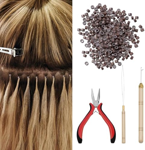 Nano Beads Hair Extension Tools Kit, Professional Pliers, Loop Threader and Hook Puller