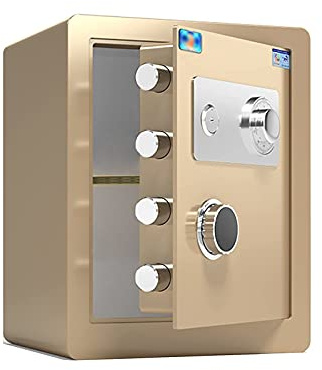 CLSDRZC Feuerfester, wasserdichter Sicherheits-Digitalschrank aus Stahl, feuerfester Diebstahl- und Bohrschutz, mechanischer Codeschlüssel zum Verschließen der Kassenschublade, für Zuhause,