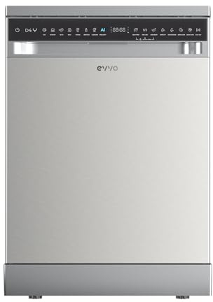 Lavavajillas EVVO D4Y, 16 Cubiertos, 8 Programas, Extra Silent, Extra Hygiene, Turbo, Secado Extra, Inicio Diferido, 47 dB, Clase C, Libre Instalación 60 cm (Inox)