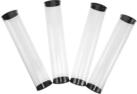 TOGEVAL Contenitore Trasparente per Palline da Golf Tubo Porta Palline con Coperchio, Set da 4 Pezzi, Custodia Plastica Compatta Anti-rotolamento per Pratica Golf e Trasporto