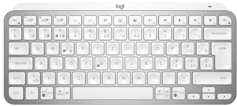 Logitech MX Keys Mini - Tastatur mit Hintergrundbeleuchtung, Bluetooth Tastatur, Windows, macOS, iPadOS, Android, ChromeOS, Suisse/Schweizer QWERTZ-Layout - Pale Gray【Bulk - ohne Verpackung】