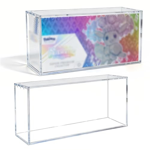 Clear Acrylic Display Box Compatible with Prismatic Evolutions Super Premium Collection Box Stackable 8+5mm Thick Acrylic SPC Collectibles Protector with Magnets Lid