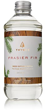 Thymes Reed Diffuser Oil Refill – Fragrance Oil for Diffuser Refill – Flameless Home Fragrance Products – Home Luxury Scents with Notes of Crisp Fir, Cedarwood & Sandalwood (Frasier Fir, 7.75 fl oz)