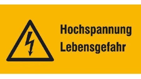 Indigos UG Aufkleber Hochspannung Lebensgefahr Warnschild - 14,8x7,4 cm - selbstklebender Sicherheits Aufkleber für Tür oder Wand - Warnschild für Gebäude, Hotel, Büro, Firma, Haus, Praxis