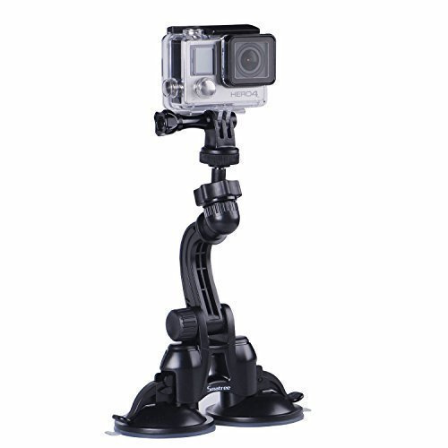 Smatree Doppia Ventosa con Maggiore Potenza d'aspirazione per GoPro Hero 8/7/6/5/4/3 +/3/2/1/Hero Session/DJI OSMO Action,per fotocamere Compatte