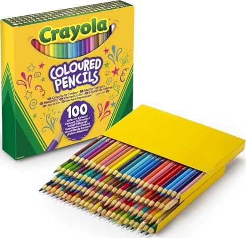 CRAYOLA Buntstifte 100 Farben – je ein Farbton – hochwertige, splitterfreie Holzstifte für Zeichnen, Lettering & kreative Projekte – ideal für Erwachsene & Kinder | Haltbare weiche Mine, FSC-zertifiziertes Holz, ideal für Schule und Kindergarten