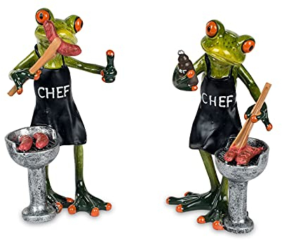 formano 2er Set lustige Frösche Figur Grillmeister Frosch Frog Poly 17 cm