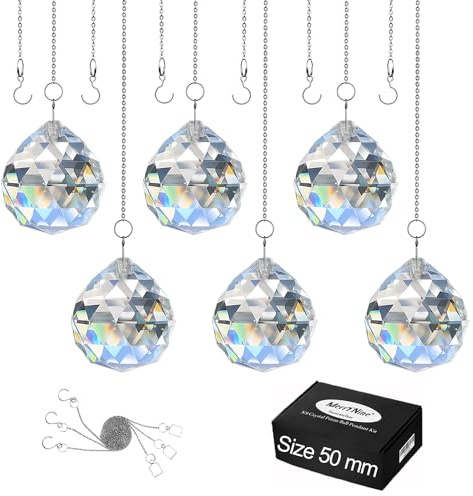Merrynine transparente Kristallkugelprisma Sonnenlicht fängt Regenbogen Anhänger Hersteller, verwendet für hängende Kristallprisma in Fenstern, Feng Shui und Geschenken