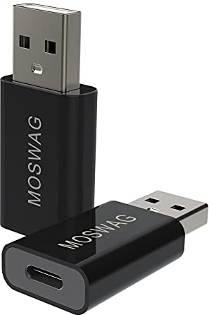 MOSWAG 2 Packs USB C auf USB Adapter - Kompatibel mit MagSafe Ladegerät, Mac, Laptops, PC und mehr
