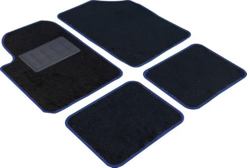 Start - Ensemble de Tapis de Voiture, Moquette Non Toxique, PVC Antidérapant, Fond Imperméable, Bord Couture Polypropylène, Bleu, Polychlorure de Vinyle Moquette PVC