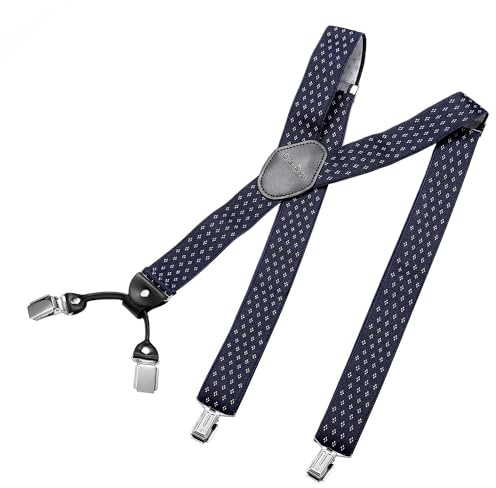 DonDon Hosenträger Herren extra stark 3,5 cm Hosenträger Herren breit in Y-Form lang - Starke Clips passend für Anzug Jeans Chinos Vintage Rockabilly Suspenders