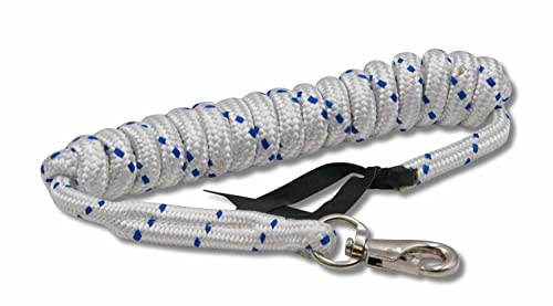 AMKA Bodenarbeitseil Bodenleine Westernrope mit Bull Snap und Lederenden 4,20 m