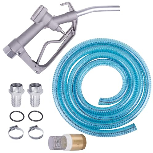 Zapfpistolen Set - für Dieselpumpe Heizölpumpe Ölpumpe Kraftstoffpumpe Wasserpumpe Tauchpumpe Brunnenpumpe Pumpe - PVC Schlauch, Rückschlagventil Aluminium-Zapfpistole-Zapfpistole Anschluss-Zubehör