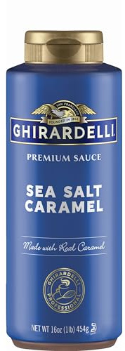 Ghirardelli Chocolate Company - Botella exprimible de salsa de caramelo con sal marina, 16 onzas (paquete de 1)