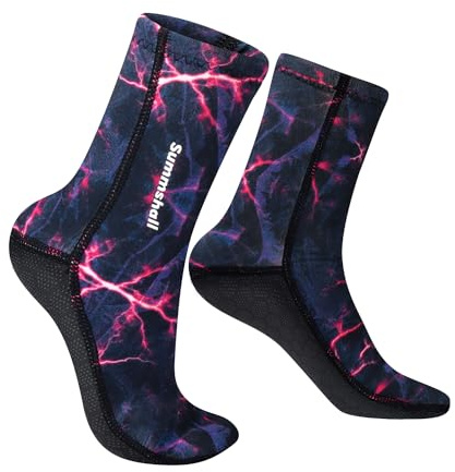 Summshall Calzini in Neoprene, Calze in Neoprene da 3 mm per Uomo Donna Calzini Neoprene per Immersioni subacquee, Sport Acquatici Calze Neoprene