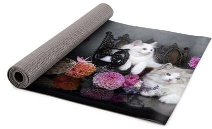HomeLife PVC Küchenläufer waschbar & rutschfest | 52 × 200 cm | PVC Teppich Läufer für Küche, Flur & Bad | Polyester Teppich für Eingangsbereich Innen & Außenbereich | DesignKatzenzauber