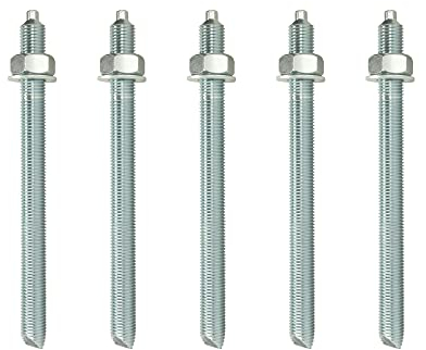 Isolbau Ankerstangen M24 x 300 mm - 5 Stück ETA Zulassung Gewindestange Verbundanker verzinkt mit Mutter & Unterlegscheibe Schwerlast-Anker Schwerlast-dübel