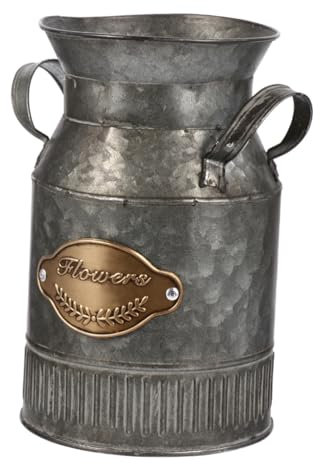 TOPBATHY Antiker Blumentopf aus Eisen Bleistifthalter dekorative Tischvase mittlerer Pflanzenbehälter kunstpflanze kunstplflanze Metall Krug Blumenbehälter Blumenkübel Milchkanne Weißblech