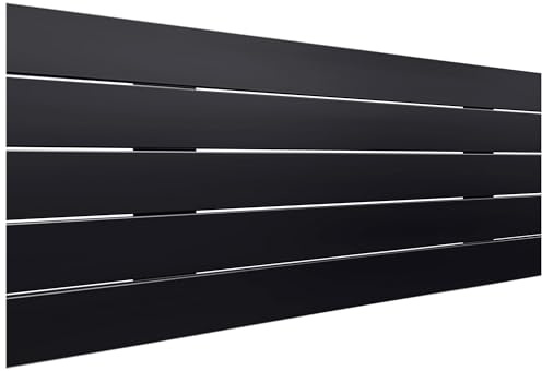 DHOME Sänggavel i Återvunnet MDF-Trä Horisontell Pallstil Pallbädd Inkluderar Beslag (105x46 Palet 5, Solid Svart)