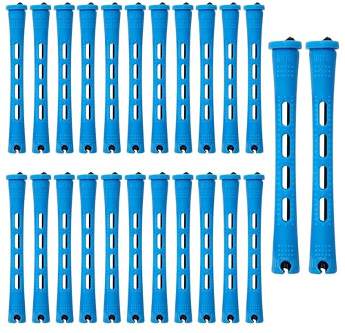 Lot de 50 tiges de permanente ondulées à froid pour cheveux naturels, bigoudis Jumbo pour cheveux longs et bouclés, outils pour bricolage (bleu)