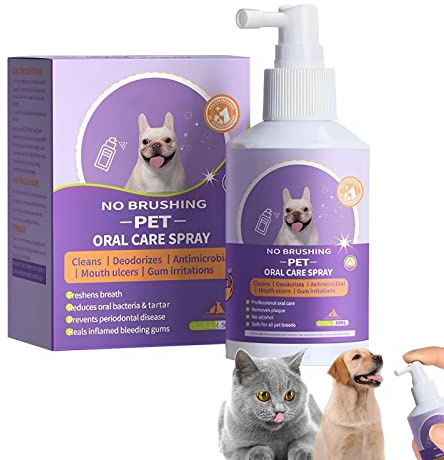 Recitem Pet Clean Teeth Spray, 2024 Neues Petclean Zahnpflege Spray für Hunde & Katzen, 1/2PCS Tierliebhaber Dentalspray, Kein Bürsten erforderlich, Zahnsteinentferner für Hunde & Katzen (2 PCS)