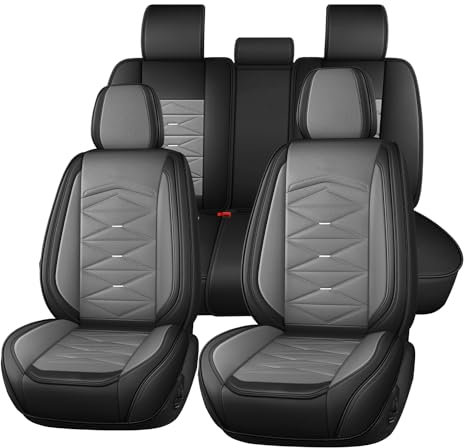 Roguzm Autositzbezüge Universal passend für VW Passat B6 Golf 4 Golf 5 Passat B5 Golf 7 Tguan Polo Golf Mk4 Passat B8 VW Golf 5 VW Golf 6 Vollschutz Nappa Sitzbezüge