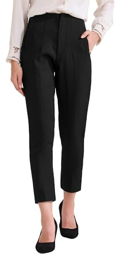 Allegra K Pantalones Largos Informales para Mujer de Cintura Alta para Trabajo de Oficina Y Negocios Negro XL