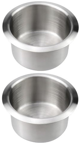 2 portabicchieri a goccia in acciaio inox, per marine, barche, camper (11,5 x 9,5 x 6 cm)