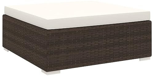 Xichuzi Modular-Fußhocker 1 STK. + Auflagen, Hocker Garten, Hocker Outdoor, Kleiner Hocker, Gartenmöbel, Fußhocker Outdoor, Balkon Hocker, Poly Rattan Braun
