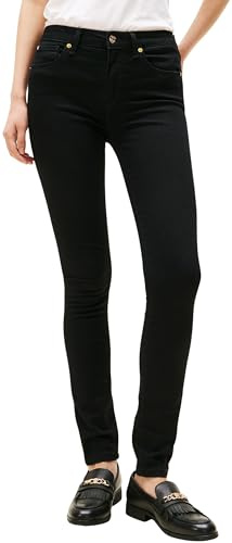 Tommy Hilfiger Donna Jeans Como Skinny Vita Media, Nero (Black), 33W/30L