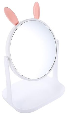 Zerodeko Schminkspiegel Runder Tischspiegel Mit Standfuß Für Schlafzimmer Und Kommode Spiegelornament Für Mädchen Und Frauen Für Fristiertisch Und Arbeitszimmer