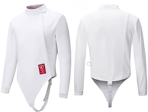 SATRJT Chaqueta de Esgrima Traje de Espada de Esgrima 350N Tela Resistente a Las Puñalada Traje Protector(White(right),54#)