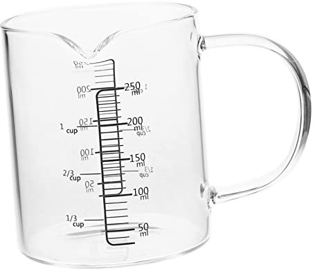 MUCKLILY Tasse à Mesurer Verre Avec Échelle Claire Pour Cuisson Verre Épais Résistant Chaleur Pour Lait Et