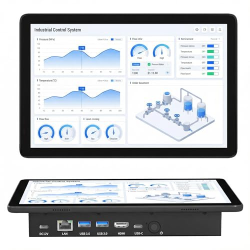 HEIGAOLAPC Mini Desktop Computers Ordinateur Mini PC avec écran Tactile 11.6, PC-Mini-Portable Win 11 N5100, 8GB RAM, 128GB eMMC, d'Affichage Double 4K HDMI2,0 & Type-C3.1, 4xUSB3,0, RS232, WiFi5,0