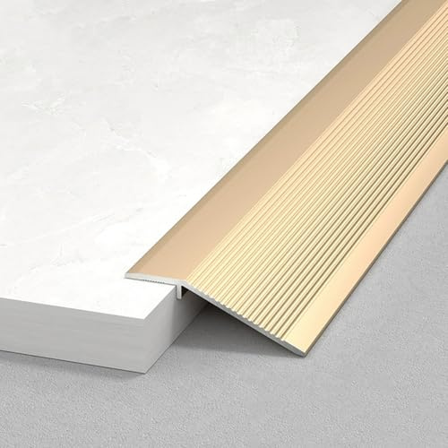 Tür Boden Übergangsschiene Aluminium Übergangsprofil Höhenausgleich 10-30mm, Rutschfester Anpassungsprofil Böden Übergangsleiste, Für Fliesen, Laminat, Holzböden, Rutschfeste(Gold,27inch/70cm)