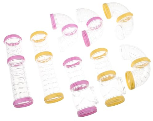 TOYANDONA 2sets Tunnel Per Criceti Tubi Per Piccoli Animali Domestici Design Trasparente Per Esplorazione Connettori Modulari Per Gabbie Resistente Ai Morsi Per Giochi e Nascondigli