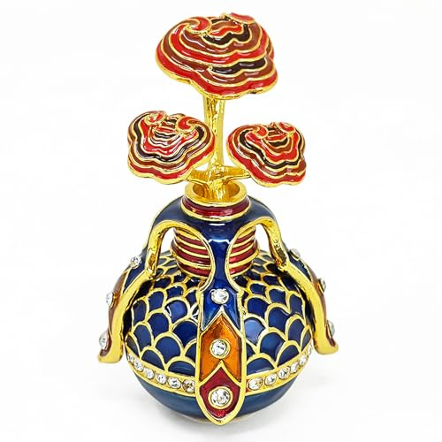 Juanxian Vase longue durée avec motif champignon Lingzhi, champignon céleste chinois, symbole de santé et de vitalité, décoration zen pour la maison et le bureau