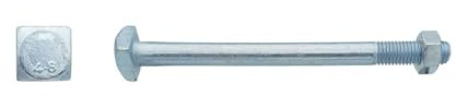 25 Boulons Charpente Bois Tête Carrée 16 x 180 mm - NFE 27341 - Zingué blanc - D-Work