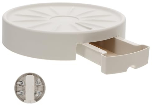 WRITWAA Vassoio Rotondo Bianco con Ruote Girevoli per Piante da Interno, Sottovaso con Cassetto Estraibile e Meccanismo di Drenaggio, Supporto Mobile per Vasi di Fiori con Ventilazione