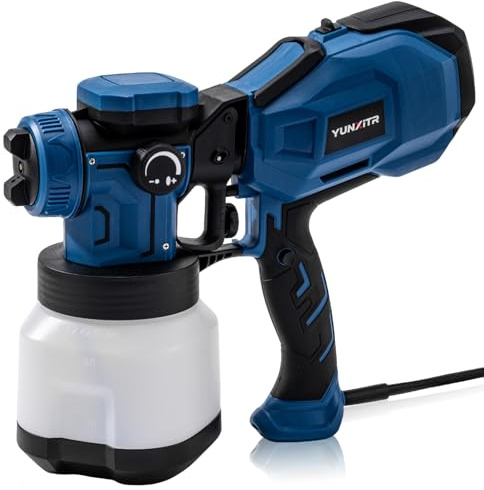 HVLP Paint Sprayer,1200W High Power Electric Spray Gun,6 Nozzles,3 Spray Patterns & 1200ml Large Container for Furniture,Cabinets,Walls,Fences,Garden & Outdoor