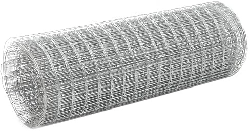 Maschendraht Verzinkter Stahl 10x0,5 m Silbern Maschendrahtzaun mit quadratischen Maschen 25x25 mm Volierendraht für Garten, Tierhaltung und Wühlmausgitter flexibel und wetterfest